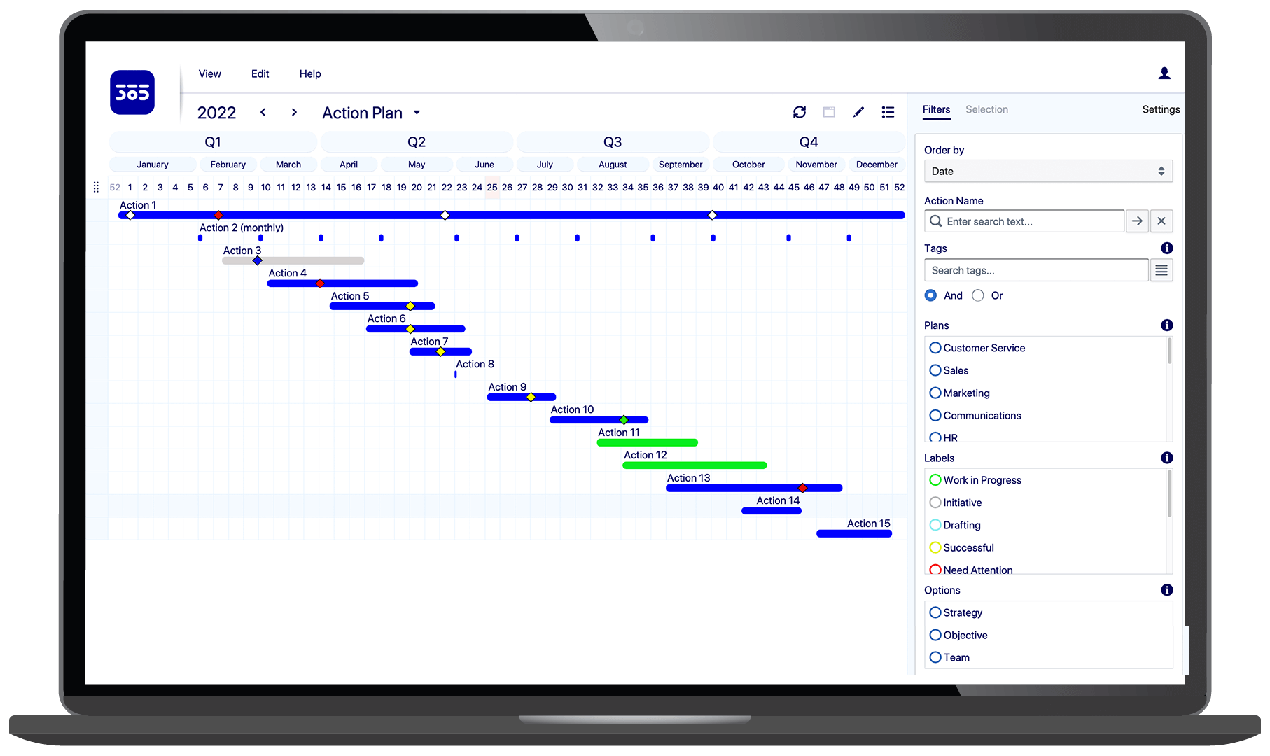 Categorize and Filter Your Actions and Plans